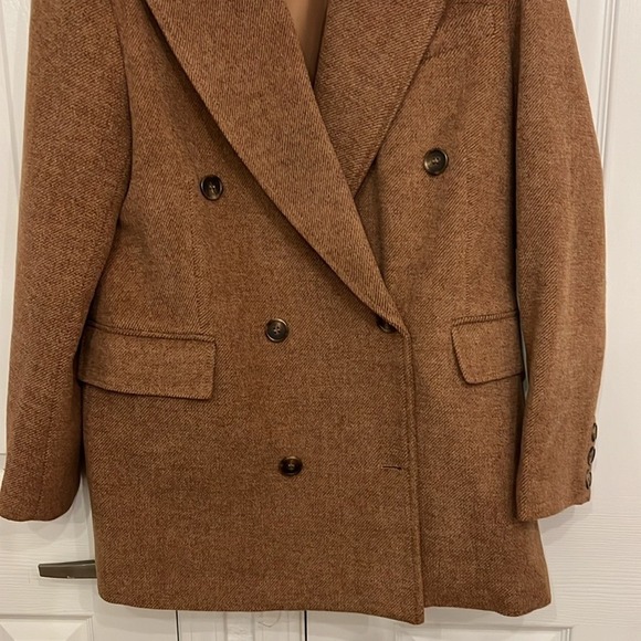 AVEC LES FILLES Structured Short Double Breasted Coat in Brown Sz L - NWOT!!! - Picture 6 of 12